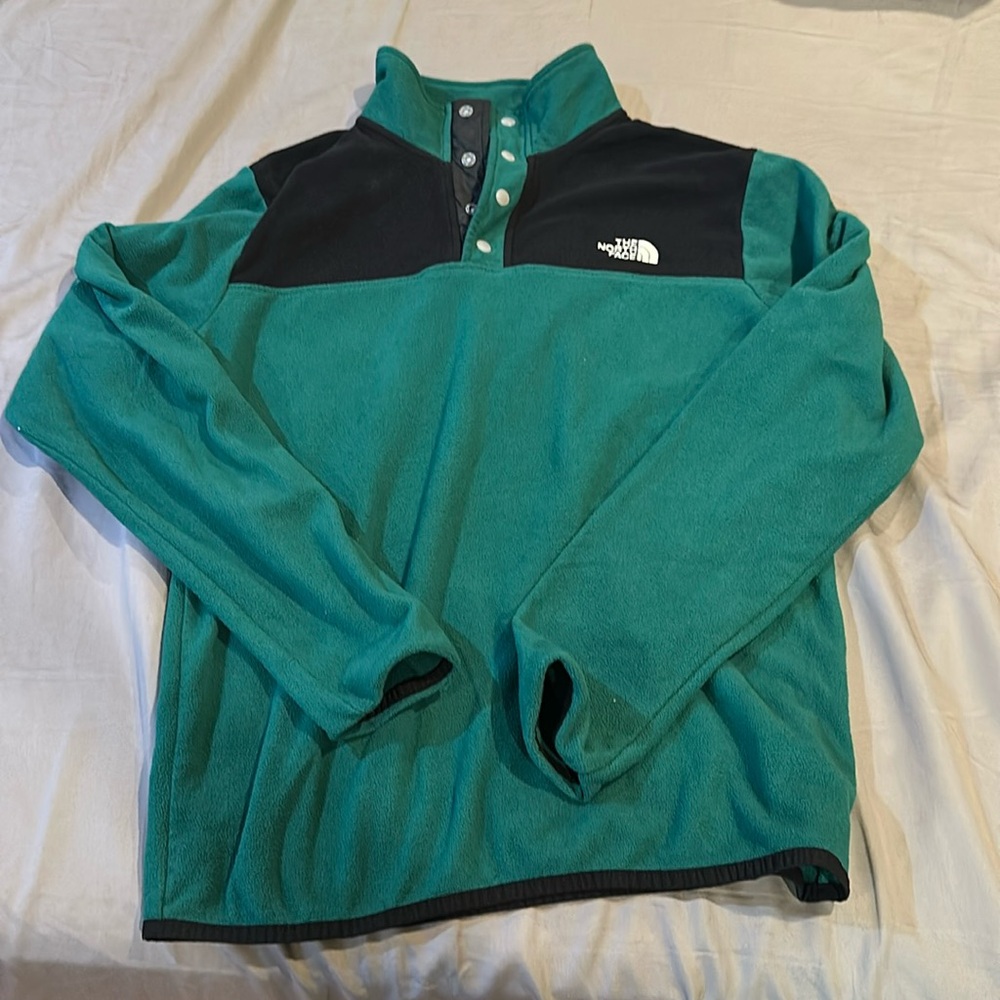 Mens North Face Red Fleece 3/4 Zip Long Sleeve Outdoor Warm Casual Pull Over XXL